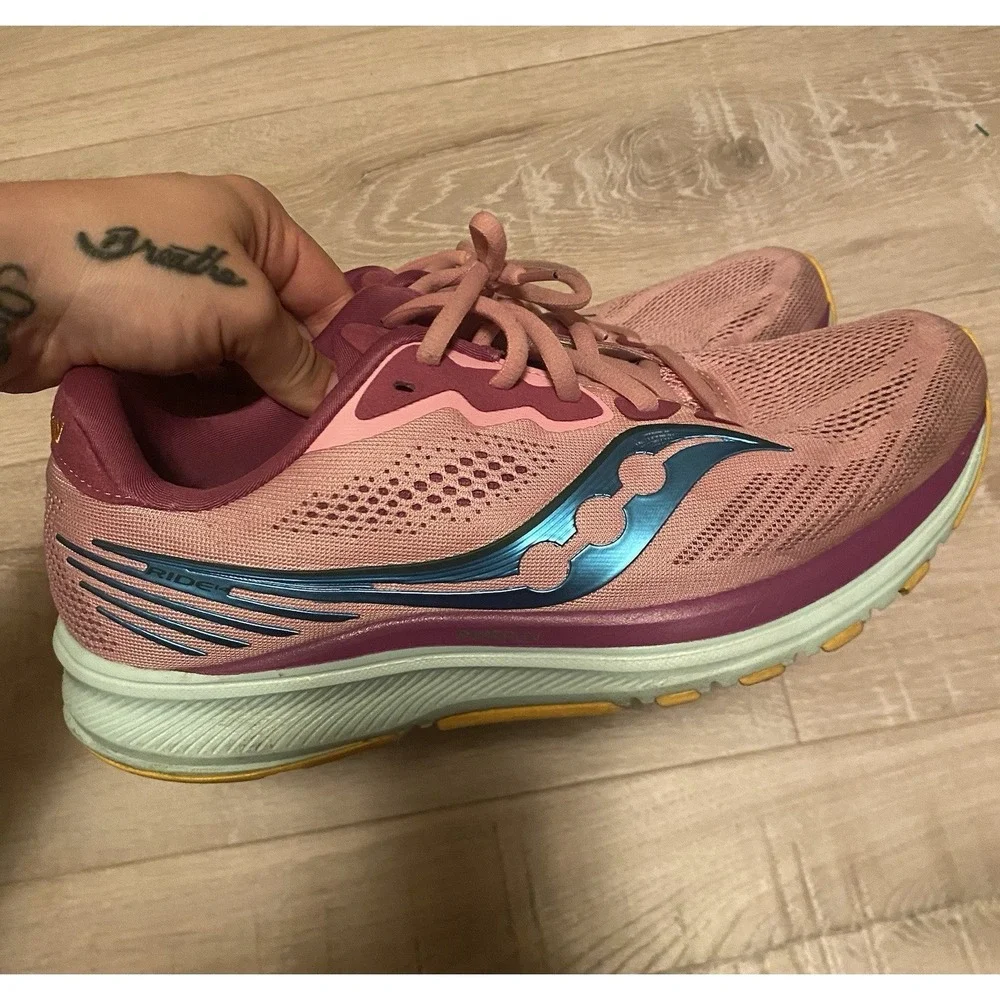Saucony Ride 14 Running Shoes PWRRUN Mesh Sneakers Women's Size 11